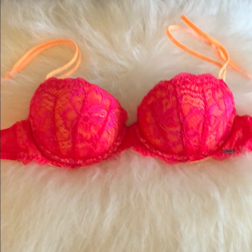 PINK Victoria’s Secret Orange & Pink Bra 32A